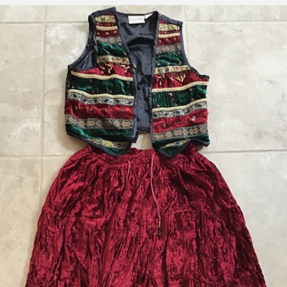 vintage Copper Key girls Christmas outfit size 14